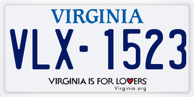 VA license plate VLX1523