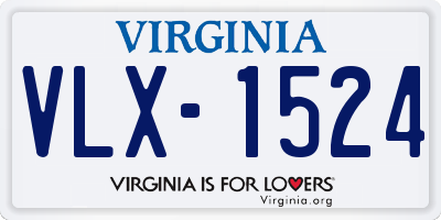 VA license plate VLX1524