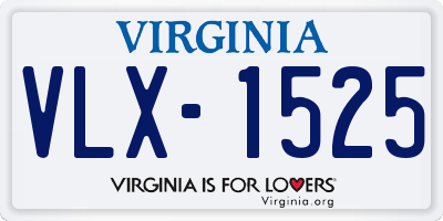 VA license plate VLX1525