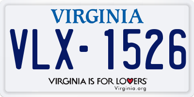 VA license plate VLX1526