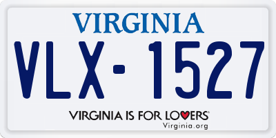 VA license plate VLX1527