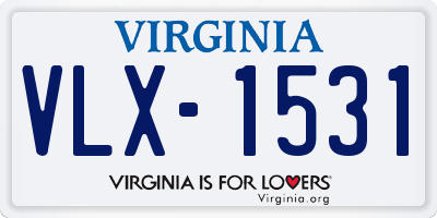 VA license plate VLX1531