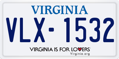 VA license plate VLX1532