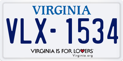 VA license plate VLX1534