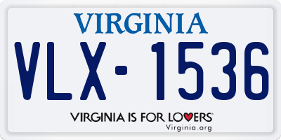 VA license plate VLX1536