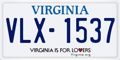 VA license plate VLX1537