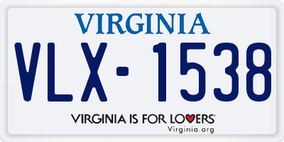 VA license plate VLX1538