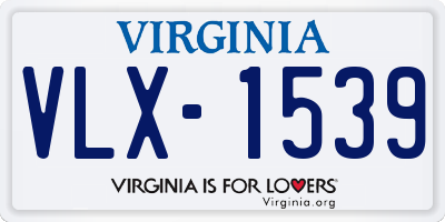 VA license plate VLX1539