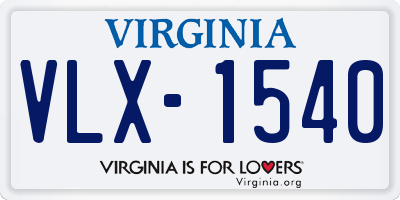 VA license plate VLX1540