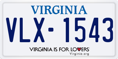 VA license plate VLX1543