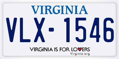 VA license plate VLX1546