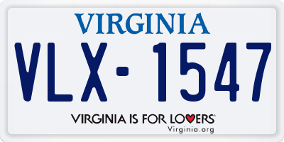 VA license plate VLX1547