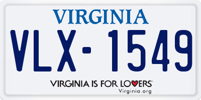 VA license plate VLX1549