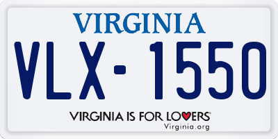 VA license plate VLX1550