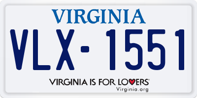 VA license plate VLX1551