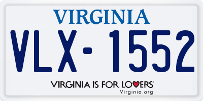 VA license plate VLX1552