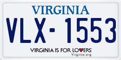 VA license plate VLX1553