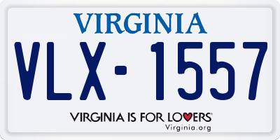 VA license plate VLX1557