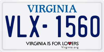 VA license plate VLX1560