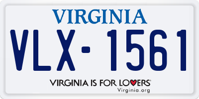 VA license plate VLX1561