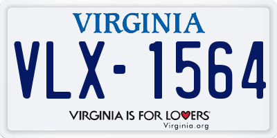 VA license plate VLX1564