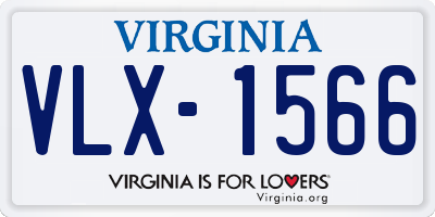 VA license plate VLX1566