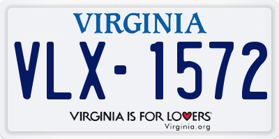 VA license plate VLX1572