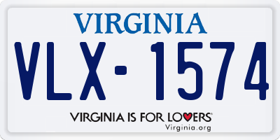 VA license plate VLX1574