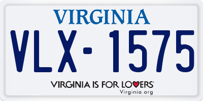 VA license plate VLX1575