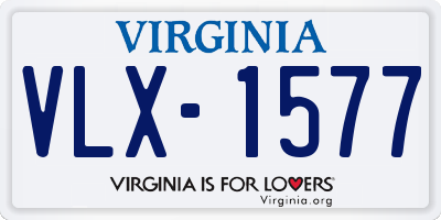 VA license plate VLX1577