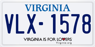 VA license plate VLX1578