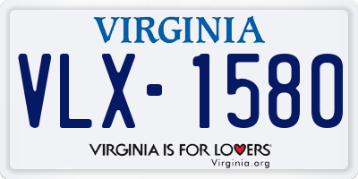 VA license plate VLX1580