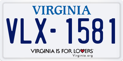 VA license plate VLX1581