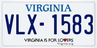 VA license plate VLX1583