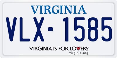 VA license plate VLX1585