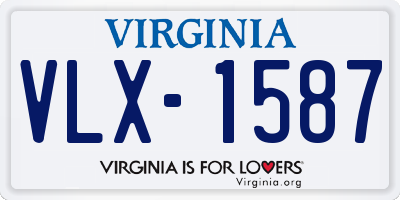 VA license plate VLX1587