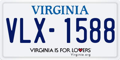 VA license plate VLX1588