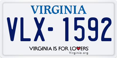 VA license plate VLX1592