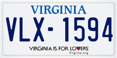 VA license plate VLX1594