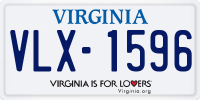 VA license plate VLX1596