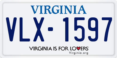 VA license plate VLX1597