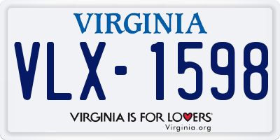 VA license plate VLX1598