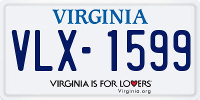 VA license plate VLX1599