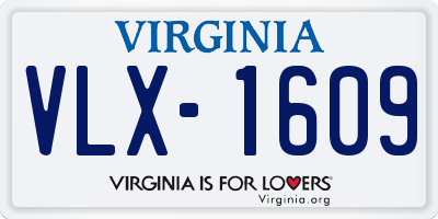 VA license plate VLX1609