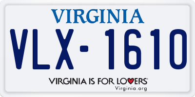 VA license plate VLX1610