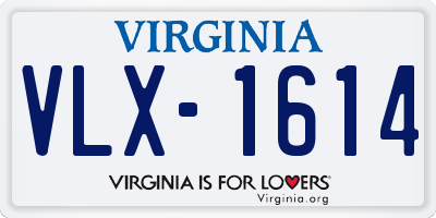 VA license plate VLX1614