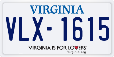 VA license plate VLX1615