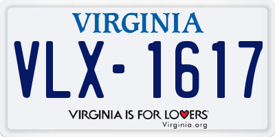 VA license plate VLX1617