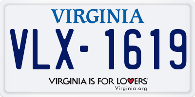 VA license plate VLX1619