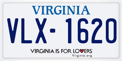 VA license plate VLX1620